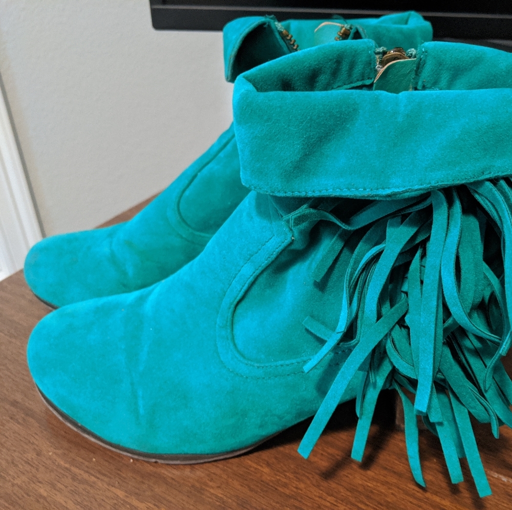 Jax Teal Suede Boots